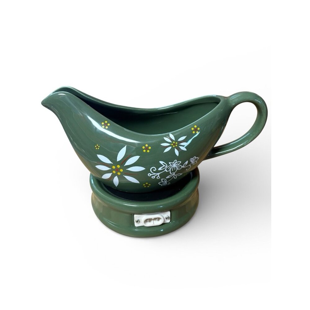 Temptations Porcelain Electric Gravy Boat w/ Warmer Base Saucier NEW - Picture 2 of 4